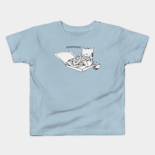 cat and pizza Kids T-Shirt